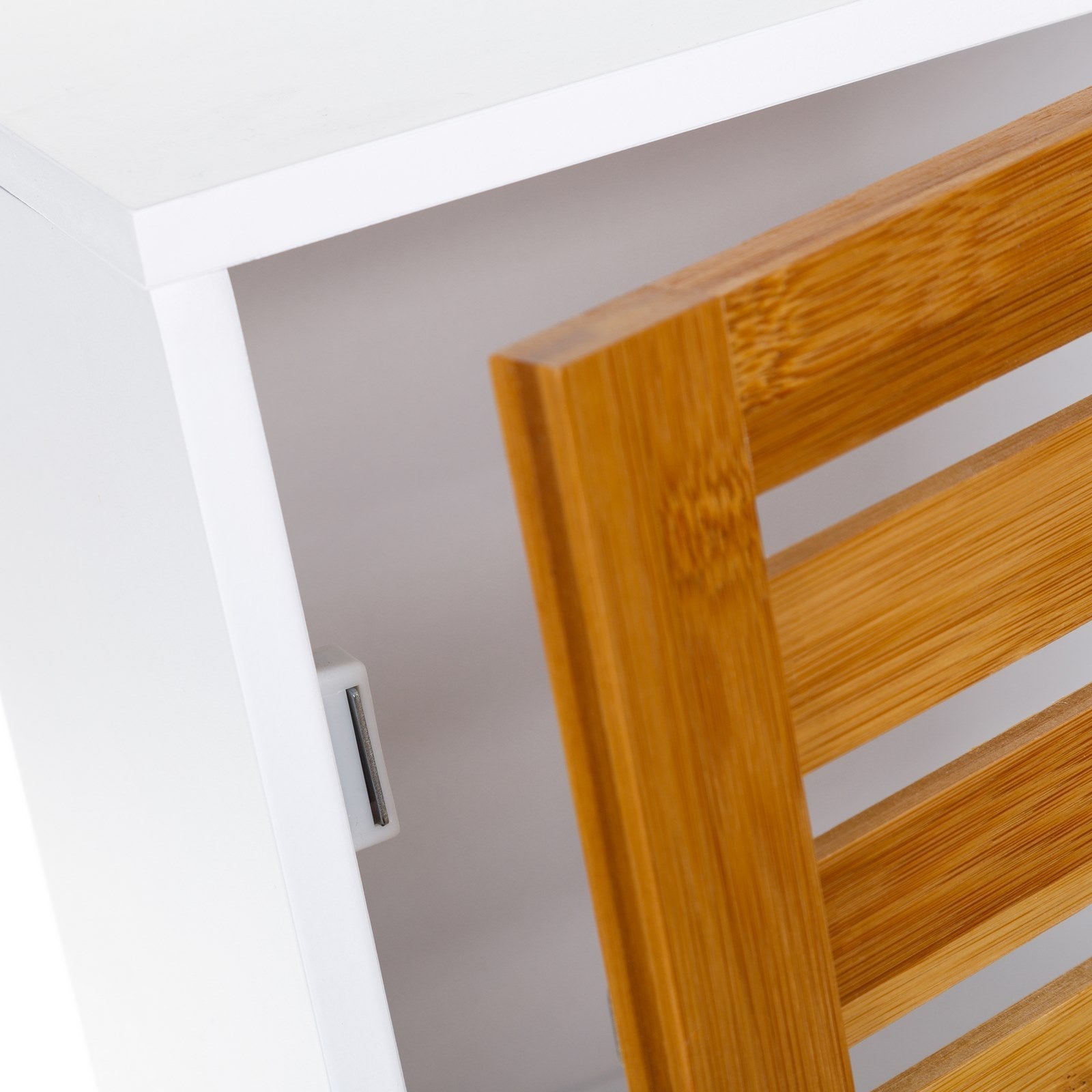 Armario de baí±o de Pared Blanco nórdico de bambíº de 53x30x18 cm -