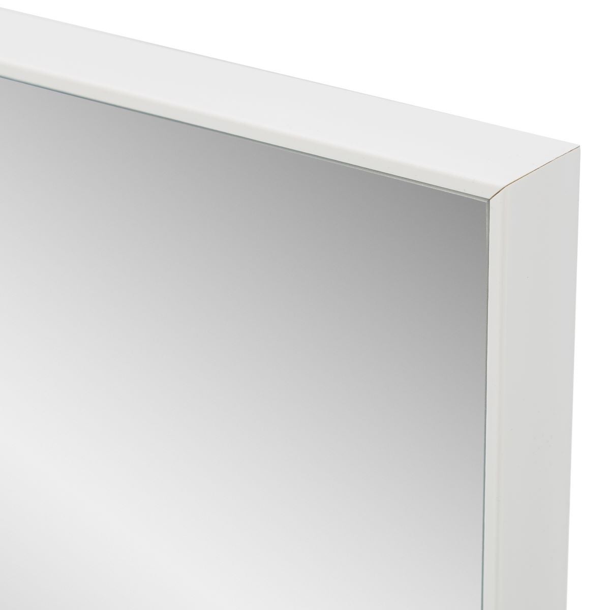 Espejo de pared rectangular con marco blanco de plástico 30x90 cm