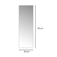 Espejo de pared rectangular con marco blanco de plástico 30x90 cm