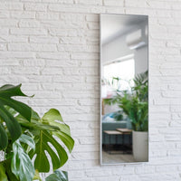 Espejo de pared rectangular con marco blanco de plástico 30x90 cm