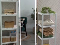 Estantería con 4 baldas laminadas de MDF blanca de 37x33x110 cm