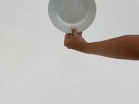 Set de 12 platos postre cuadrados blancos de porcelana de Ø 21 cm