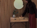Espejo de pared redondo con marco de aluminio dorado de 60 cm