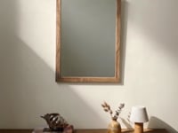 Espejo de pared natural de madera MDF de 56x76 cm