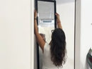 Espejo para puerta o pared de madera blanca de 35x125 cm